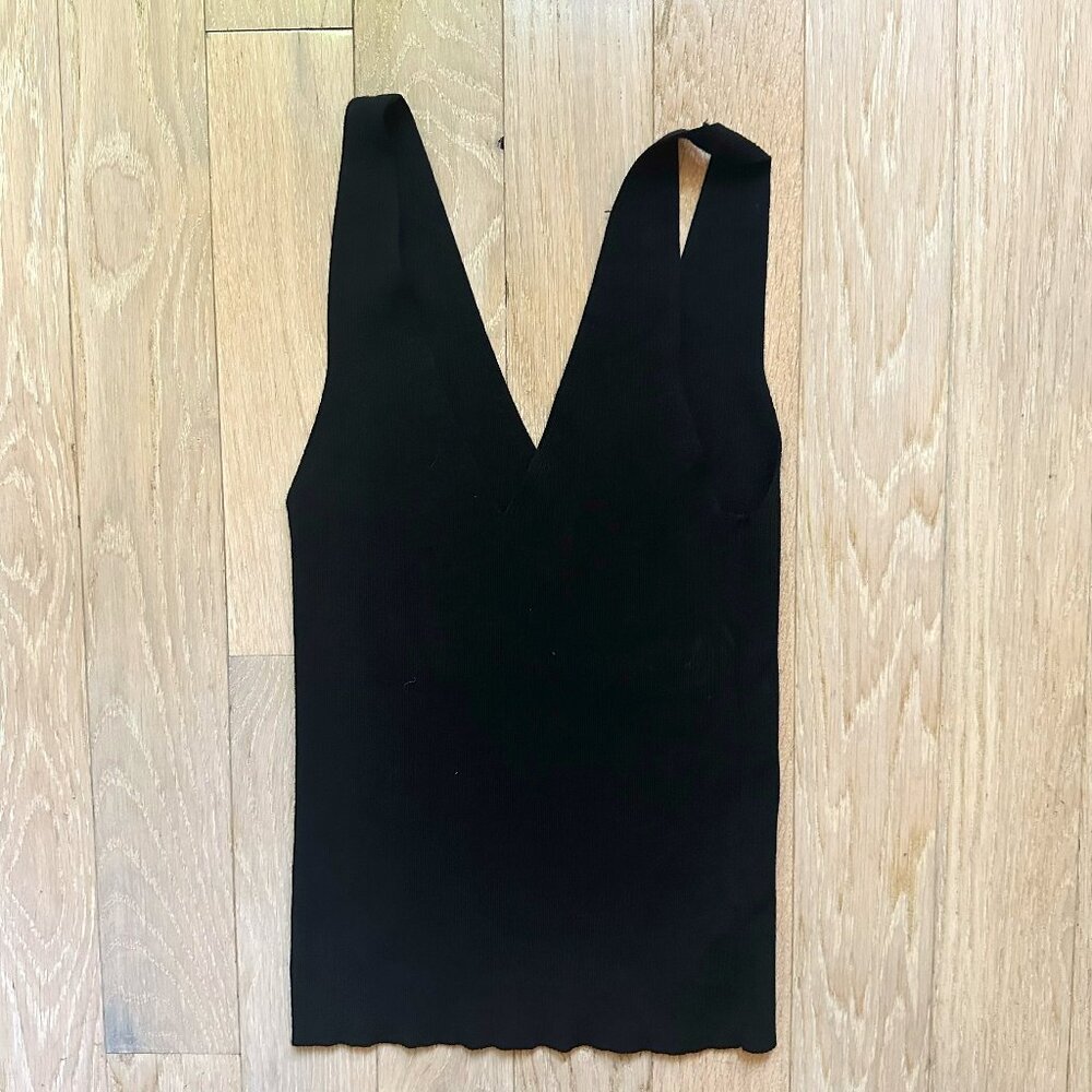 & Other Stories Black Knit Tank Top